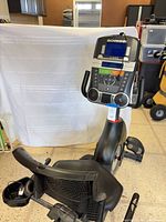 Front view of Schwinn Journey 2.5 recumbent exercise bike showing console, seat, pedals