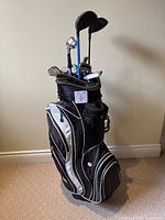 Full view of Jazz golf bag with clubs inserted