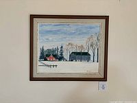 Full view of framed painting on wall