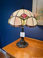 Full view of lamp showing shade, column and base