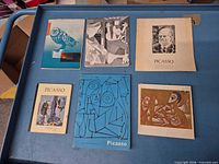 Top view of all six Picasso softcover books