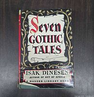 Front cover of Seven Gothic Tales showing title, author, and dust jacket design