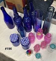 Group shot of all bottles and jars on table