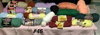 Overview of all 17 yarn skeins on table