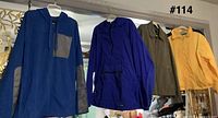 Overview of four jackets hanging