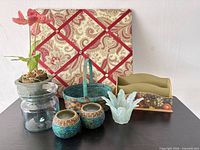 Group shot of all eight decorative pieces