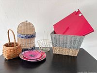 Group shot of all plates and baskets