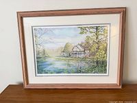 Front view showing full artwork, mat and frame