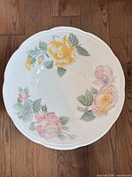 Top view of bowl showing floral design and rim detail