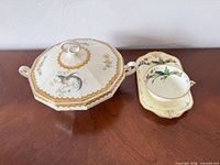 Covered octagonal dish and tray with bowl