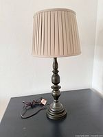 full view of lamp with shade