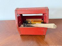 Toolbox front view with some tools visible inside