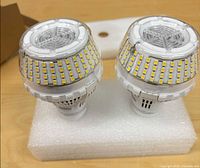 Two Sansi LED bulbs on foam insert
