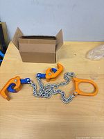 overall view of chain drum lifter, clamps, chain and ring