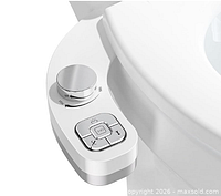 Close-up of bidet control panel and chrome dial