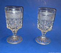 Front view of two Wexford goblets showing pattern and stems