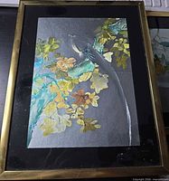 Front view of framed metal etching artwork