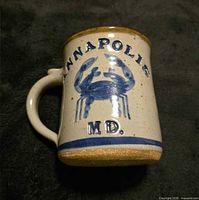 Front view showing blue crab design and Annapolis MD text