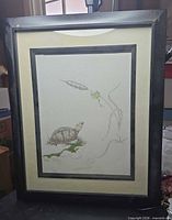 Framed Jim Wilson turtle pond limited edition print under glass