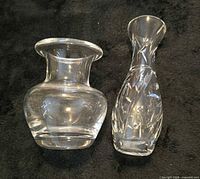 Both crystal vases side by side showing forms