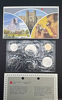 Outer envelope artwork, sealed pliofilm coin set, COA card