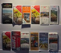 All eleven road maps laid out in two rows