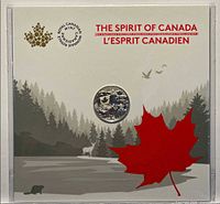 Front view of sealed presentation card with coin