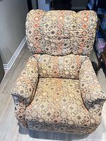 Front view of La-Z-Boy fabric recliner chair