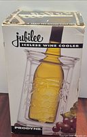 Box front showing Jubilee iceless wine cooler branding and image