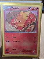 Front of Torchic full holo card in sleeve