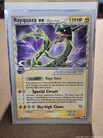 Card in protective sleeve and top loader showing front artwork and 110 HP