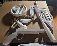 Overview of all Wii controllers and accessories laid out