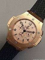 front view of Hublot Big Bang watch showing dial and case