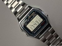 Front view showing face, bezel, and bracelet