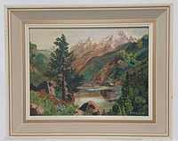 Framed oil painting full view