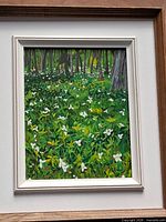 Front view of framed painting showing entire artwork and frame