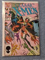 Front view of bagged Classic X-Men #4 comic showing full cover art