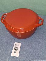 Dutch oven with lid in place