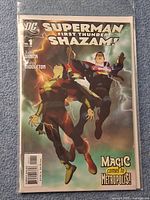 Front cover of bagged Superman/Shazam: First Thunder #1 comic