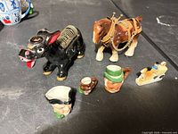 Group shot of all six porcelain pieces