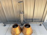 Chandelier bar, post and two shades displayed