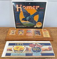 Group shot of all three advertising label items