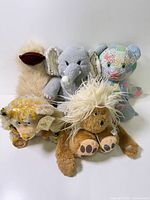 Group shot of all five plush animals