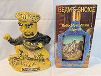 Front view: Ezra Brooks Wheat Shocker decanter and Beam’s Choice boxed decanter