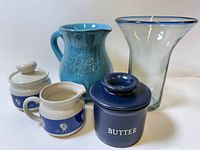 Group view of all five pieces showing size and color variety