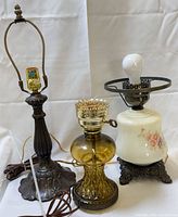 All three lamps showing relative sizes and styles