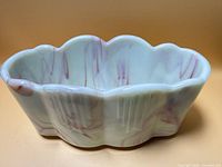 Front view showing marbled coloration and ribbed pattern