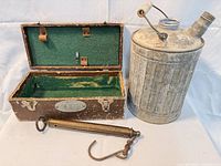 Overall lot showing scale, oil can and Duo-Therm box