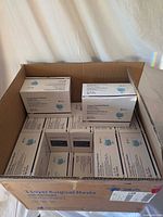 Open carton showing multiple inner boxes of masks