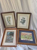 Group shot of all four framed prints to show subjects and frame finishes